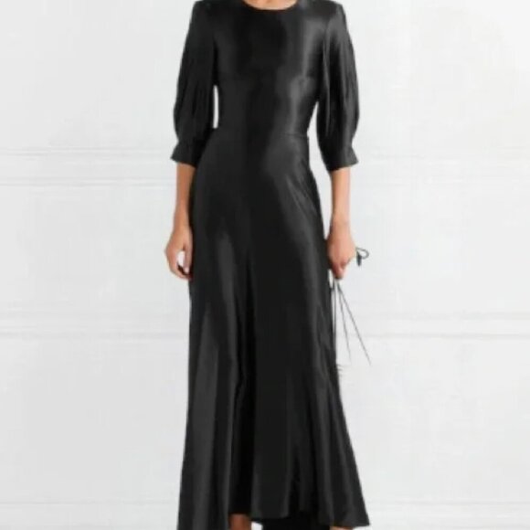 DEITAS 100% Silk Pleated Maxi Dress - Picture 2 of 16